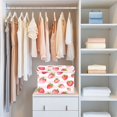 thumbnail image 6 of 40L Lidded Home Storage Bins Foldable Storage Box with Handle for Home Bedroom Closet, Strawberry Stripe Printed, 6 of 7