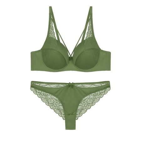 

Unique Bargains Women s Plus Size 2 Piece Sexy Sheer Lace Matching Bras and Panty Set