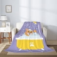 thumbnail image 2 of Disketp Corgi Washing in Bathtub Cozy Flannel Fleece Throw Blanket: Has a velvety texture for All Seasons - Perfect for Women, Men, & Kids"50"x40", 2 of 6