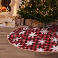 thumbnail image 5 of Balery Snowflake red plaid Printed Christmas Tree Skirt , Merry Christmas Party Christmas Tree Decoration,Adjustable Tree Skirt-48", 5 of 6