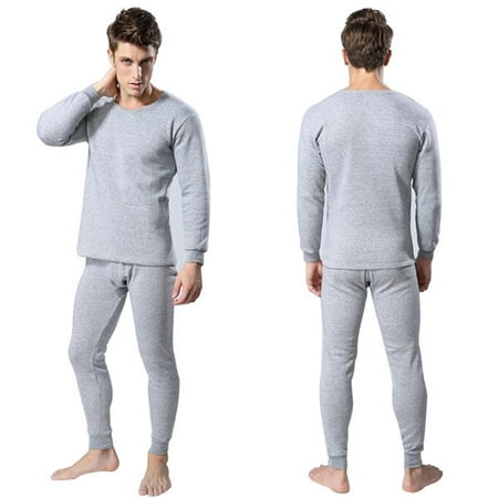 Men Thermal Long Sleeve Underwear Set Winter Skiing Warm Top & Bottom Thermal Long Johns set for Winter Outside and