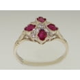 thumbnail image 3 of LBG British Made 925 Sterling Silver Natural Ruby & Diamond Womens Cluster Ring - 33 size options, 3 of 7