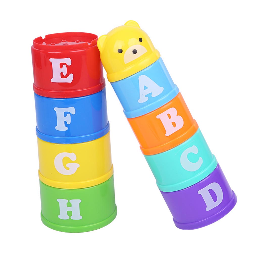 9pcs Stacking Cups Toys Birds Stacker Toys Parrot Training Chewing