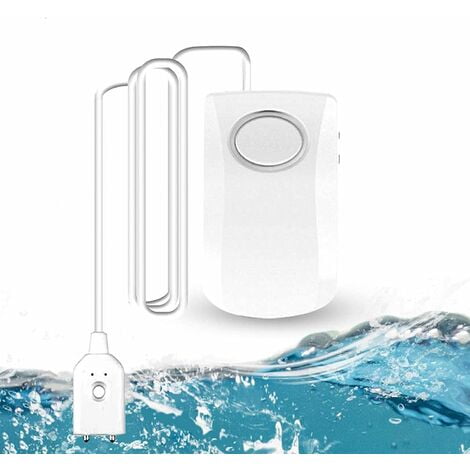 Water alarm sensor with 130-decibel sound Overflow leak alarm to remotely monitor water heater basement sump pump for leaks