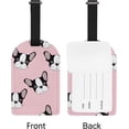thumbnail image 5 of GZHJMY Black White Dog Pink Luggage Tags Set of 2, PU Leather Travel ID Label with Privacy Name Card Cover for Travel Bag Suitcase Decoration, 5 of 6