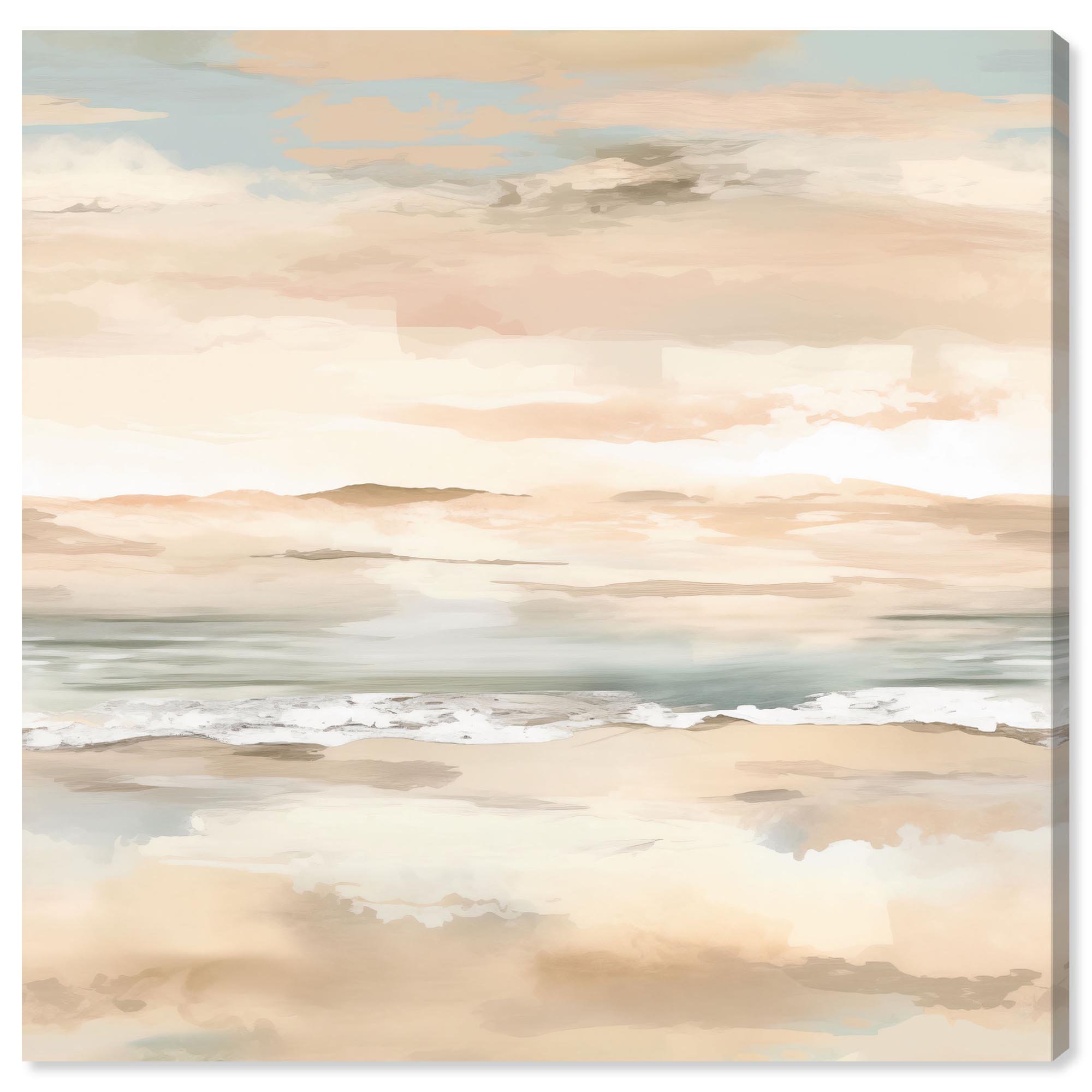 Roseate Skyfall II Canvas Neutral Abstract Art by Art Remedy Gallery Wrapped 12 x 12