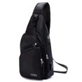 thumbnail image 1 of Mochila Bandolera Seoky Rop de Nailon Resistente al Agua con Puerto USB Color Negro Tamaño Pequeño, 1 of 6