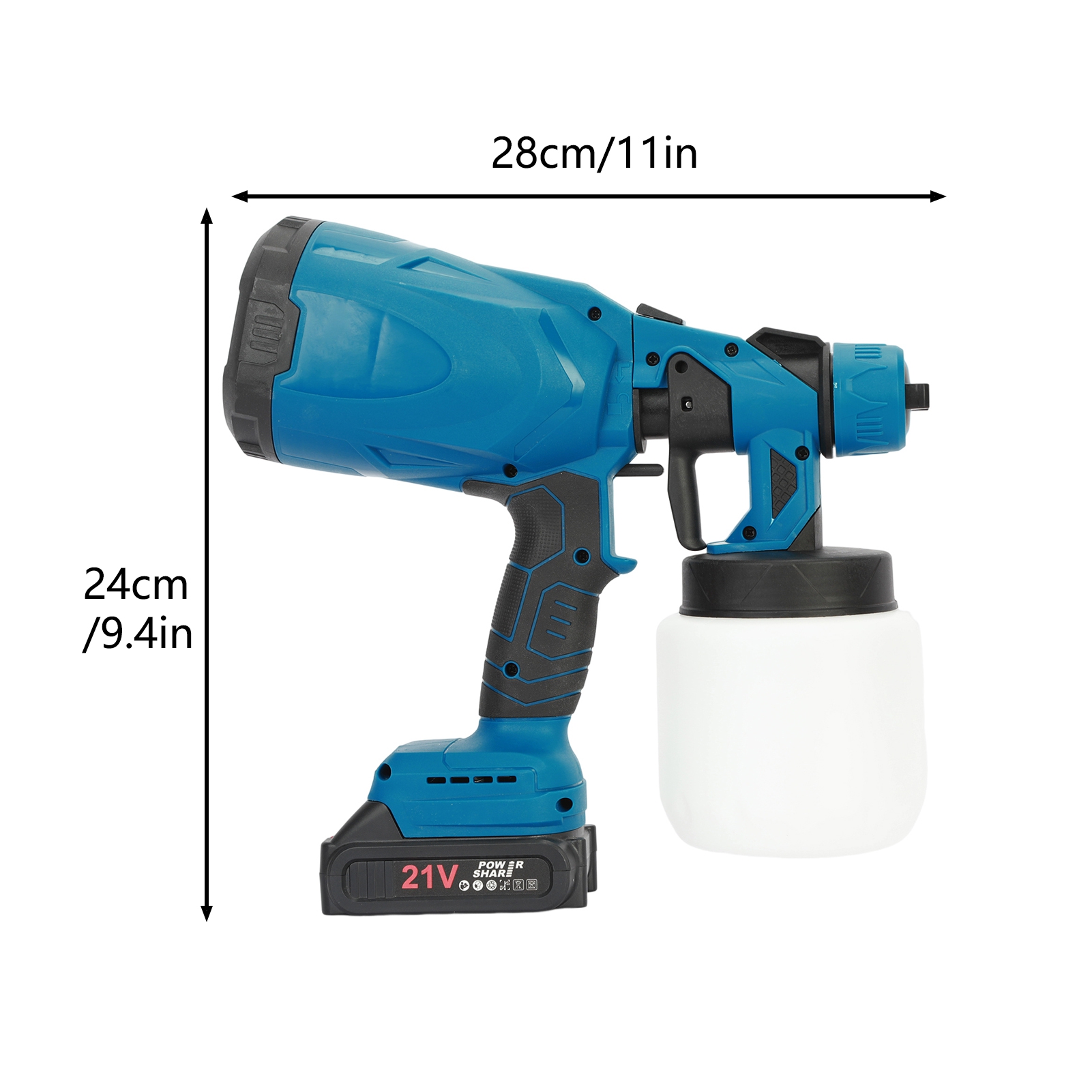 Thehsnt 600W Cordless Electric Paint Sprayer - 800mL Tank & 21V 2000mAh Battery, 3 Spray Patterns (H/V/Circle) for Furniture/Walls/Cars, 30000RPM Motor - 11”x9.5” Compact Design