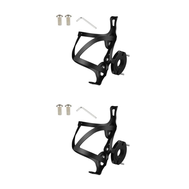 Sonducket Jaula para botella de agua ajustable y duradera de aleación para bicicletas, conveniente, fácil de instalar, accesorios para Bilateral negro (base 2piezas