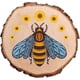 thumbnail image 1 of Rodajas de madera redondas naturales con estampado de girasoles y abejas, de 4,3 pulgadas, sin perforar, para troncos de árbol, posavasos, decoración artística, adornos navideños., 1 of 7
