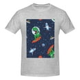 thumbnail image 4 of Bingfone Dinosaur Astronaut Space Surfing Men'S Loose Fit Short-Sleeve Pocket T-Shirt, 4 of 7