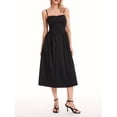 thumbnail image 2 of Vestido midi casual de verano para mujer, sin mangas, sin espalda, vestido de una línea de moda con bolsillos laterales de corte bajo,Black,S, 2 of 8