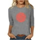 thumbnail image 1 of Blusas para Mujeres Casual 3/4 Manga Cuello Redondo Impreso Suelto, Mujer 3/4 Manga Tops Y Blusas para Diario, 1 of 4