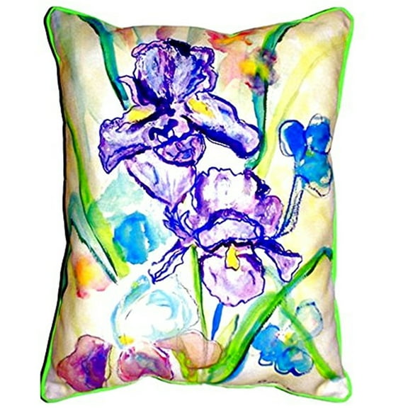 Betsy Drake SN942 11 x 14 in. Two Irises Small Indoor & Outdoor Pillow