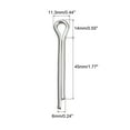 thumbnail image 2 of Unique Bargains Split Cotter Pin, Fixation à Clip en Acier Inoxydable 6x45mm Raccord Argent 8Pack, 2 of 5
