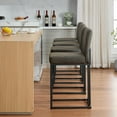 thumbnail image 2 of Studyset Counter Height 24" Bar Stools, Modern Industrial Faux Leather Barstools with Back and Metal Frame, Upholstered Bar Chair Stools for Kitchen Island, 2 of 6