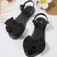 thumbnail image 4 of Xucatan Women's Floral Applique Flat Sandals, Open Toe Casual Summer Shoes with Adjustable Ankle Strap, Faux Leather Cushioned Footbed Beach Slippers, Versatile Solid Color Gift, 4 of 9