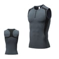 thumbnail image 3 of YUHAOTIN Men's Tank Tops Undershirts Grey Men's Fitness Sleeveless T Shirt Fitness Tight Dryss Top with Quarter Zipper Tank Tops Men White Undershirt Tank Tops Men Undershirt, 3 of 8