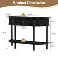 thumbnail image 7 of PHOYAL Fluted Half Oval Console Table with Drawers and Storage, Wooden Semi Elliptic End table with Shelf for Living Room, Half Round Side Table for Entryway Hallway, Black, 7 of 7
