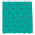 thumbnail image 3 of Ambesonne Teal Shower Curtain, Pink Wild Flowers Nature, 69"Wx84"L, Teal Hot Pink, 3 of 3