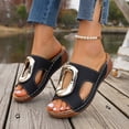 thumbnail image 4 of Dakaela Orthopedic Wedge Sandals for Women 2026 Open Toe Wide Width Comfortable Platform Summer Beach Vacation Slides Shoes Size 6-10 Black, 4 of 9
