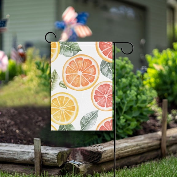 Yayeee Garden Flag 12" x 18" Double Sided Outdoor Yard Lawn Holiday Decorations, Candy Grapefruit Slices