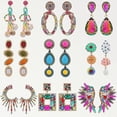 thumbnail image 2 of Pendientes colgantes geométricos de cristal con cuentas de playa de verano para mujer estilo bohemio, 31, 2 of 5