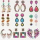 thumbnail image 2 of Summer Beach Beads Crystal Geometric Dangle Earrings For Women Boho--10|Model code4334 10, 2 of 5