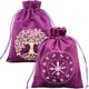 thumbnail image 1 of 2 bolsas de tarot de terciopelo con cordón, fundas para cartas de tarot, soporte para guardar barajas de tarot, color negro y morado, con el árbol de la vida del zodíaco., 1 of 9