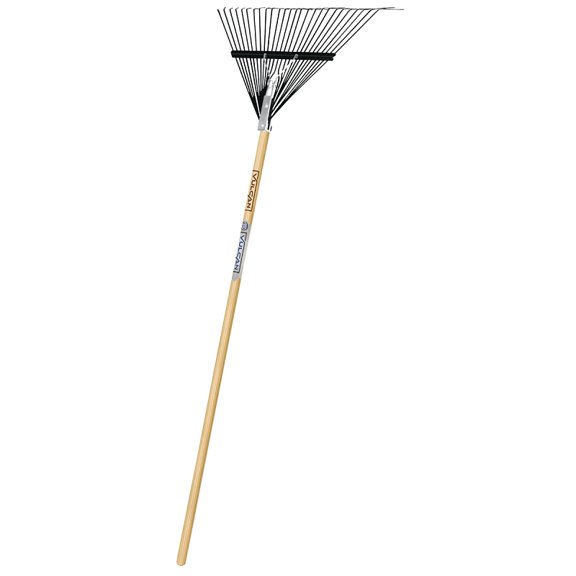 Vulcan 34561 Lawn/Leaf Rake, Steel Tine, 26 -Tine, Wood Handle, 54 in L Handle