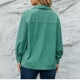 thumbnail image 4 of Lovskoo 2024 Long Sleeve Shirts for Women Corduroy Button Down Shirt Casual Print T-Shirts Fall Spring Loose Shirt Tops Blouse Green, 4 of 9