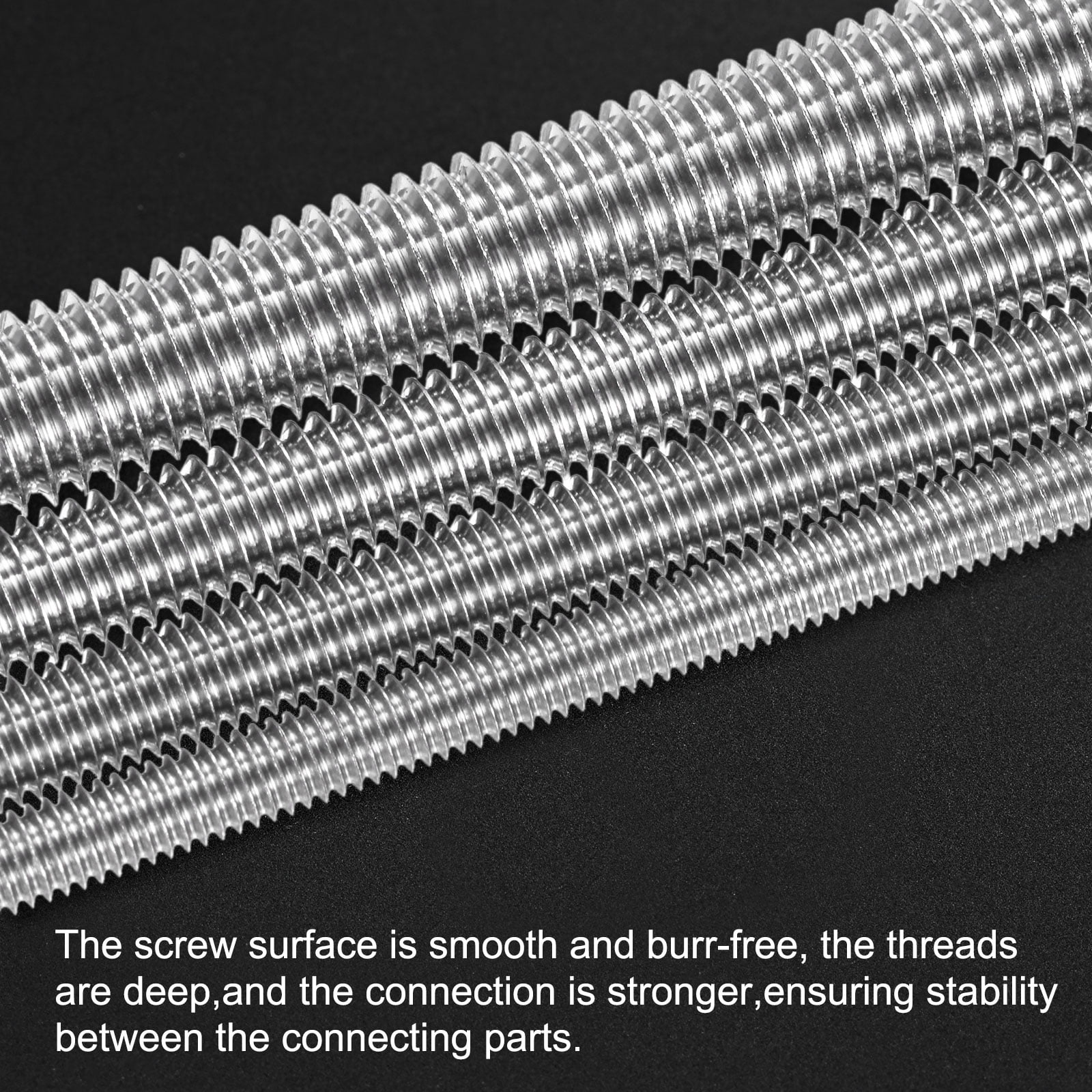 Uxcell 4-Pack Fully Threaded Rod, M8x300mm 304 Stainless Steel Right Hand Thread Bar Studs