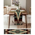 thumbnail image 3 of Boho Aztec Table Runner-Cotton Linen- 108 Inch Holiday Dresser Scarves, Southwestern Geometric Farmhouse Tribal Tablerunner for Kitchen Coffee/Dining Bedroom Living Room Dinner Scarf Décor 13x108, 3 of 9