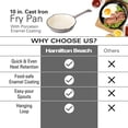 thumbnail image 3 of Hamilton Beach Enameled Cast Iron Fry Pan 10-Inch Gray, Cream Enamel coating, Skillet Pan For Stove top and Oven, Even Heat Distribution, Safe Up to 400 Degrees, Durable, 3 of 8