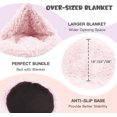 thumbnail image 3 of Dog Beds for Medium Dogs, Pink Dog Bed with Blanket Attached, Calming Anti-Anxiety Fluffy Dog Bed Washable (20"/26"/35"), 3 of 17
