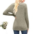 thumbnail image 6 of GA WEIHUA Women's Ribbed Knit Tunic Tops Quarter Zip Crewneck Pullover Sweater Casual Loose Long Sleeve T Shirts Comfy Solid Color Blouses(Khaki,M）, 6 of 6