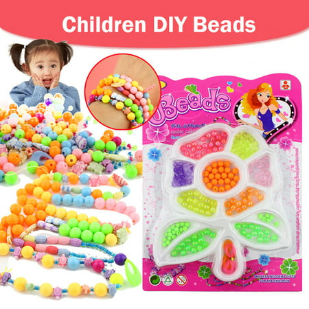 Colorful Beads Set Toy Creative DIY Jewelry Making Kit Art Crafts Snap Beads