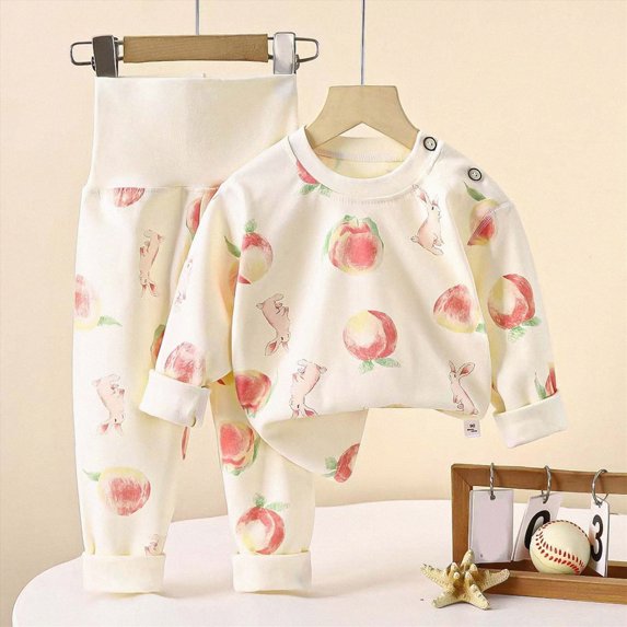 masbird Cotton 2 Piece Pajamas Boys Girls Long Sleeve Sets Toddler Pjs Kids Fall Winter Sleepwear Sets for 6-12 Months 12-24 Months 2 3 4 5 6 7 8 9 T Children(Pink,2-3 Y)