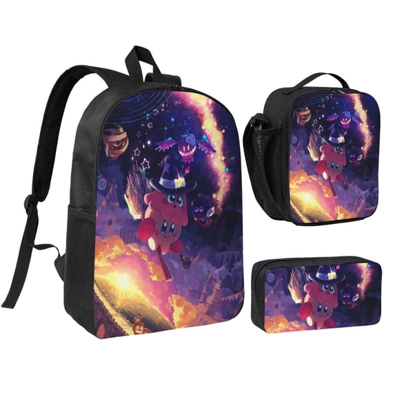 Kirby Three piece backpack set young backpack combination backpack lunch bag pencil case