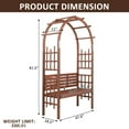 thumbnail image 6 of Ktaxon 6.8FT Wooden Arbor Garden Arbor Wedding Arch 2 IN1 Arch Bench Outdoor Decor,Wood, Brown, 6 of 6