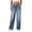 Blue #006, variant on Jeans for Women Baggy Low Waisted Stretchy Asymmetric Cross-Waist Button Jeans Loose fit Wide Leg Y2K Pants White S