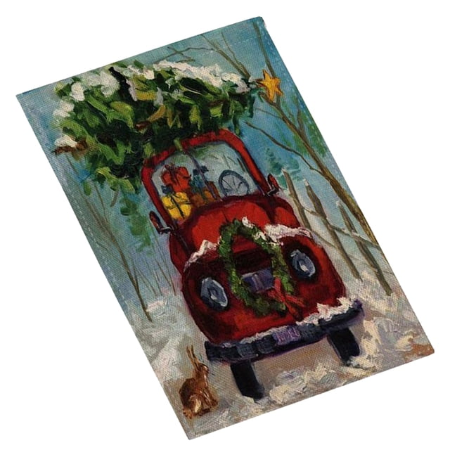 Bandera De dos cara Adorno De Navidad Instalación Eléctrica Suministros De Construcción Carro de pintura DYNWAVEMX Bandera de Jardín de Navidad