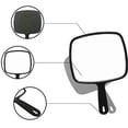 thumbnail image 2 of Hand Mirror, 31.5 x 23cm Salon Barber Hairdressing Handheld Mirror with Handle, Square Black, 2 of 5