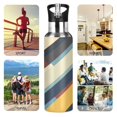 thumbnail image 7 of Yayeee 20oz Insulated Water Bottle Double Wall Stainless Steel with Flip Straw Lid, Retro Colorful Stripes, 7 of 7