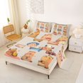 thumbnail image 2 of Manfei Cartoon Animals Queen Sheets,Cute Daily Capybara Print Queen Sheet Sets,Beige,4-Piece,1 Flat Sheet, 1 Fitted Sheet and 2 Pillowcases, 2 of 6