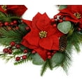 thumbnail image 5 of 20 inch Artificial Christmas Wreath Winter Wreath with Poinsettia,Eucalyptus Leaves,red Berry,Pine Cones,Pine Needles for Indoor Outdoor Farmhouse Home Wall Window Festival Wedding Decor, 5 of 17
