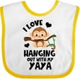thumbnail image 3 of Inktastic Monkey I Love Hanging out with My Yaya Boys or Girls Baby Bib, 3 of 4
