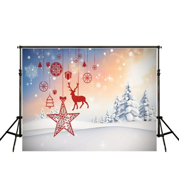 EREHome Polyester Fabric 7x5ft Photography Backdrops Snow Trees Backgrounds for Photo Studio