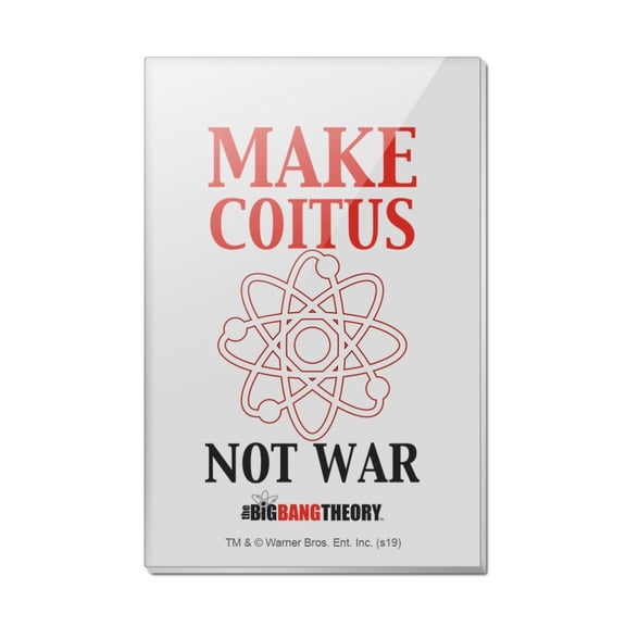 Big Bang Theory Make Coitus Not War Rectangle Acrylic Fridge Refrigerator Magnet