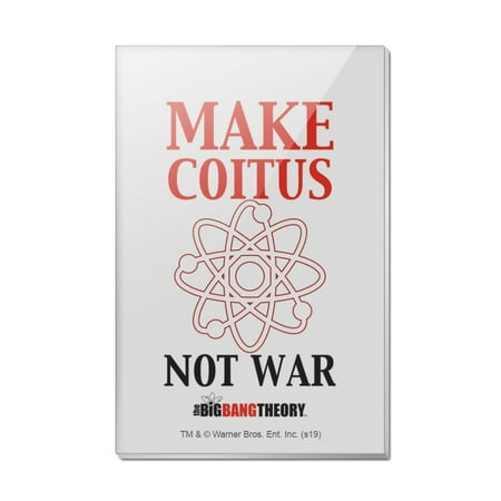 

Big Bang Theory Make Coitus Not War Rectangle Acrylic Fridge Refrigerator Magnet